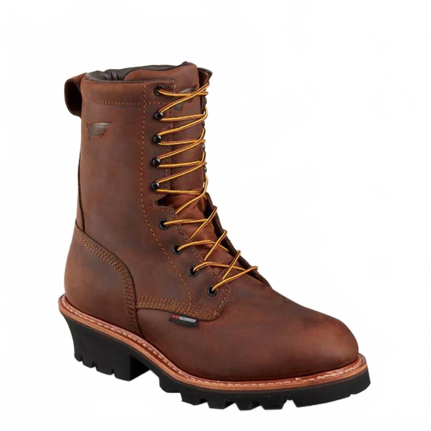 New Red Wing Shoes Men's Logger Max 9" Insulated Waterproof Soft Toe Boot In Bro